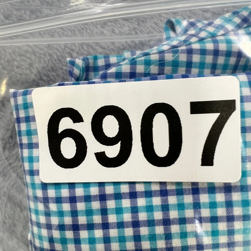 Polo Ralph‎ Lauren Custom Fit Stretch Poplin Shirt Men XXL Blue White Gingham